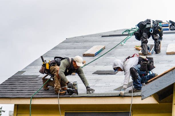 Professional Gutter Installation technician working in Sterling, NY